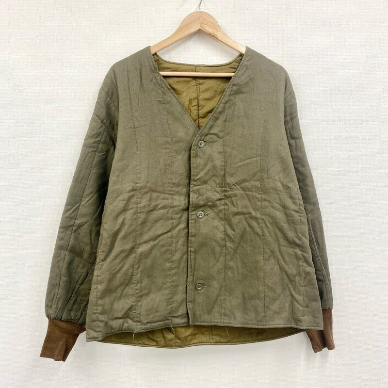 【Deadstock】60's 70's チェコ軍 Czech Military M60 Liner 中綿 Vネック ライナー ミリタリー 長袖 サイズ表記:2 オリーブ 【新古品】