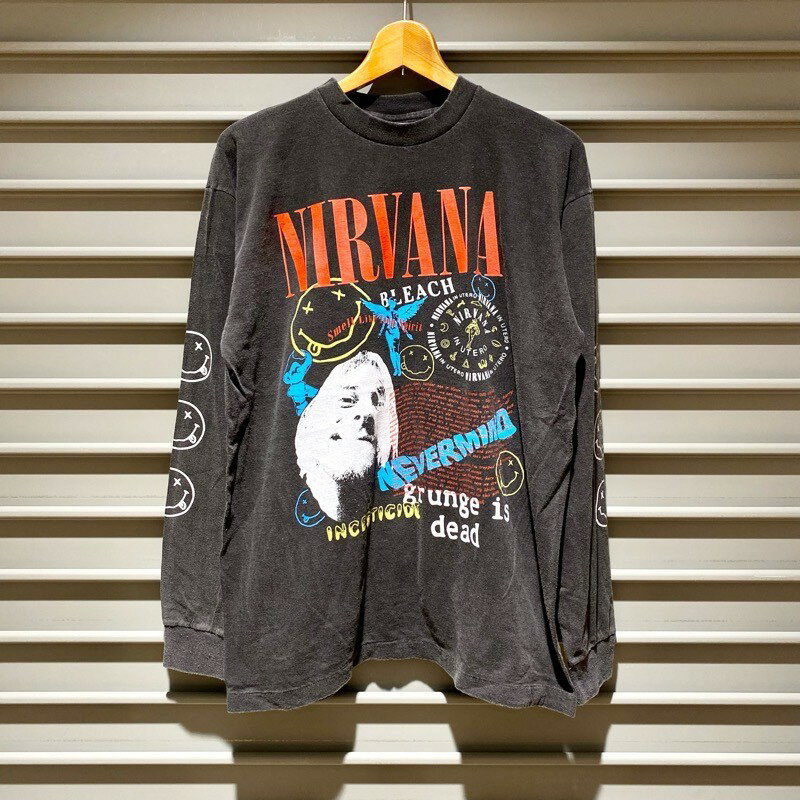 新品 ニルヴァーナ band Tee カートコバーン 袖プリ クルーネック