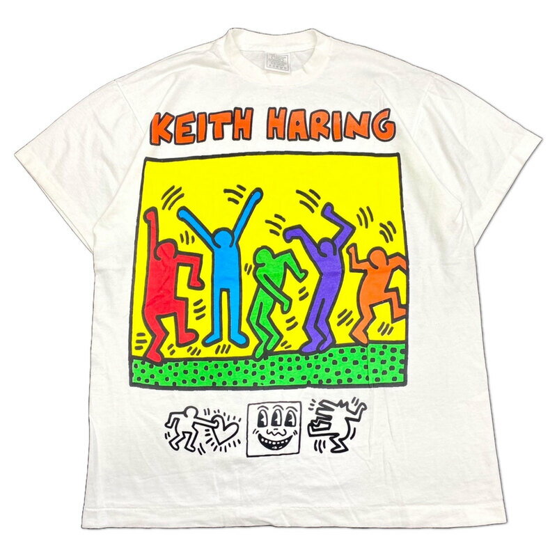 キース・ヘリング Tシャツ 半袖 Keith Haring アート Tシャツ ホワイト サイズ:メンズ L,XL ビッグサイズ【新品】