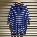 【今ならお得★ポイント5倍】ポロ ラルフローレン Polo by Ralph Lauren 鹿の子 ポロシャツ 半袖 ボーダー ワンポイント ポニー 刺繍 サイ...