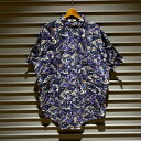 【今がお得★ポイント5倍でゲット】コロンビア Columbia ボタンダウン シャツ 半袖 総柄 サイズ:メンズ XXL ビッグサイズ パープル【中古】