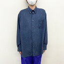 【中古】croft & barrow ソフト スエード シャツ ロングスリーブ ボタンダウン 無地 サイズ:XXL ネイビー 古着 中古 mellow 古着屋m...