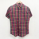 【今がお得★ポイント10倍でゲット】US古着 ポロ ラルフローレン Polo by Ralph Lauren ボタンダウンシャツ 半袖 タータンチェック柄 ロゴ...