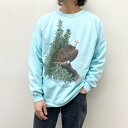 US古着 CANADA製 ハーレクイン HARLEQUIN スウェット シャツ トレーナー ラグランスリーブ 鷲 アニマル プリント 長袖 サイズ:Men's ...