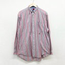 【お買い物マラソン★ポイント10倍】US古着 トミーヒルフィガー TOMMY HILFIGER ボタンダウンシャツ オックスフォードシャツ 長袖 ストライプ ロ...