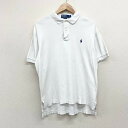 US古着 ポロ ラルフローレン Polo by Ralph Lauren コットン ポロシャツ 半袖 ワンポイント ポニー 刺繍 サイズ:メンズ S ホワイト 【中古】