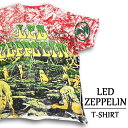 楽天古着屋mellow楽天市場店レッド・ツェッペリン Tシャツ 半袖 LED ZEPPELIN 総柄 バンド Tシャツ サイズ：メンズ M 相当 レッド×グリーン×ホワイト あす楽対応 【新品】