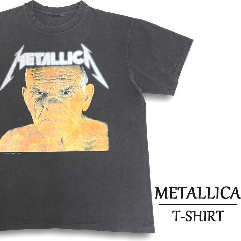 メタリカ Tシャツ 半袖 METALLICA バンドTシャツ off to Never Never Land 91-92 サイズ：メンズ XL 相当 ビッグサイズ フェード ブラック あす楽対応 