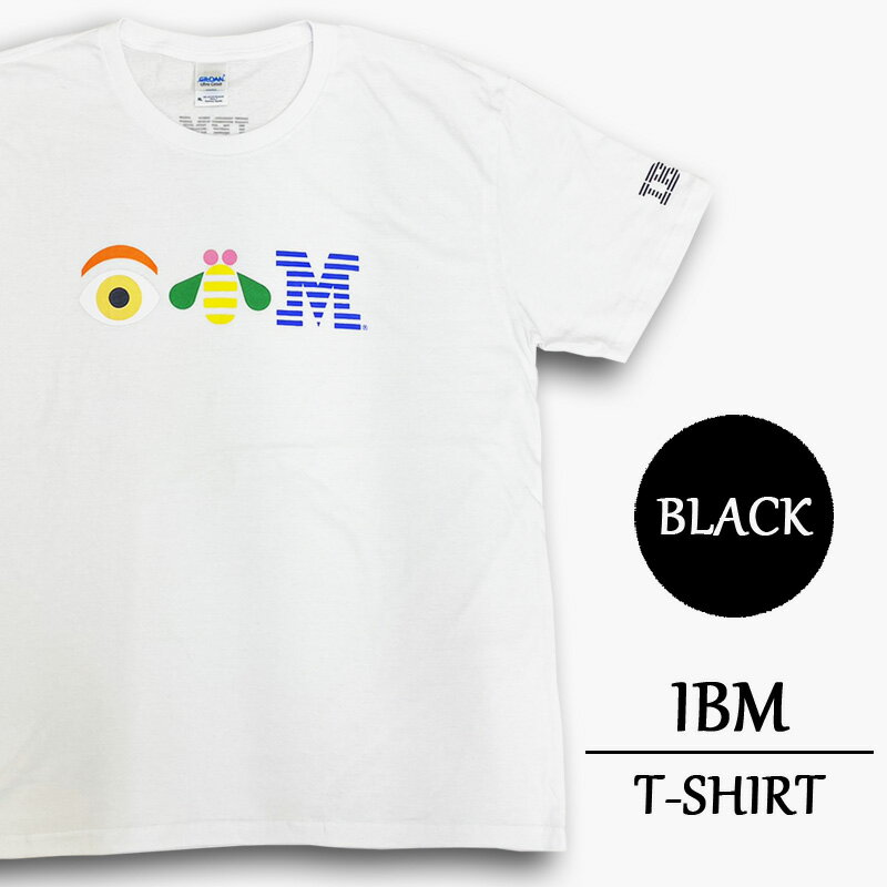 IBM Tシャツ 半袖 アイビーエム Eye-Bee-M グラフィックT 企業 ギルダン GILDAN サイズ：メンズ L,XL ホワイト,ブラック あす楽対応 【新品】