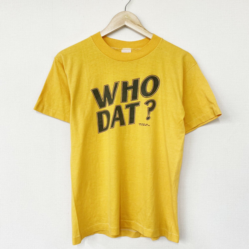 メール便対応 80's HEF-T Tシャツ WHO DAT? プリント 半袖 USA製