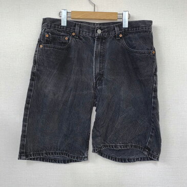 リーバイス Levi's 550 デニム ショートパンツ 無地 色落ち RELAXED FIT サイズ:W34 ブラック 【古着】 古着 【中古】 中古 mellow 【あす楽対応】【古着屋mellow楽天市場店】