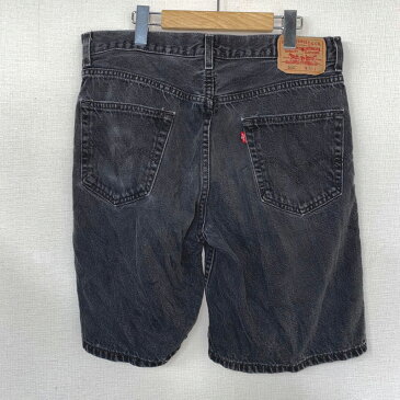 リーバイス Levi's 550 デニム ショートパンツ 無地 色落ち RELAXED FIT サイズ:W34 ブラック 【古着】 古着 【中古】 中古 mellow 【あす楽対応】【古着屋mellow楽天市場店】