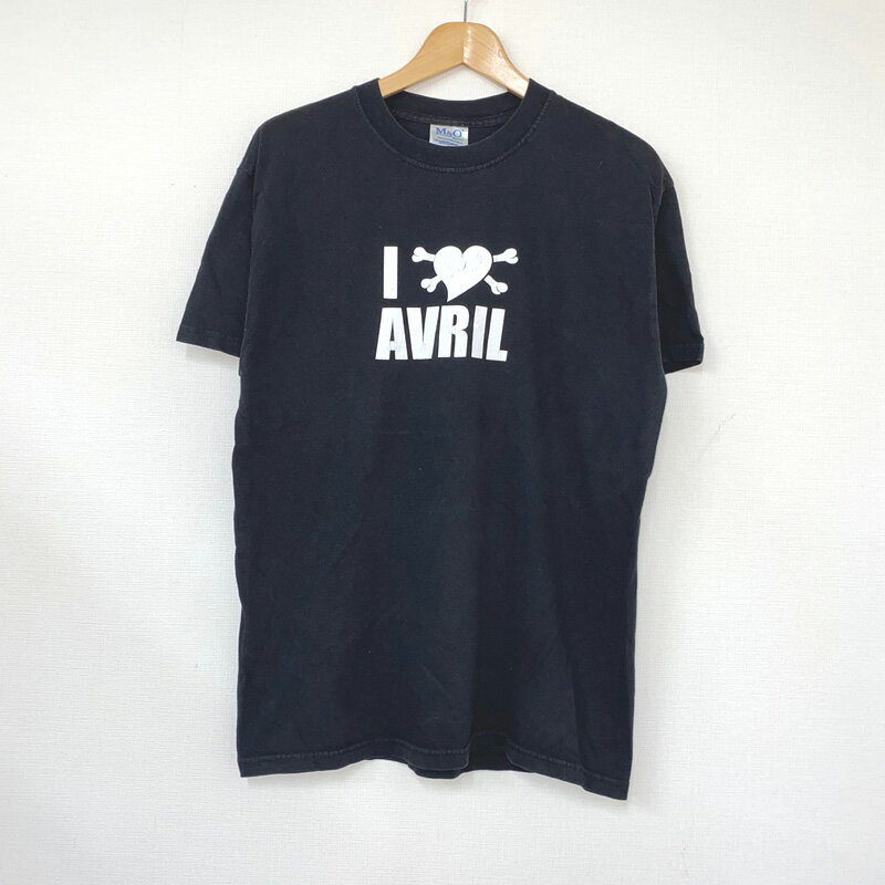 【ゆうパケット対応】アヴリル ラヴィーン AVRIL LAVIGNE 半袖 Tシャツ プリント サイズ：M ブラック×ホワイト【古着】 古着 【中古】 ..