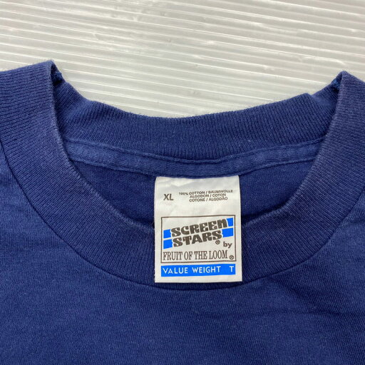 【ゆうパケット対応】SCREEN STARS 半袖 Tシャツ 刺繍 サイズ:XL ネイビー 【古着】 古着 【中古】 中古 mellow 【古着屋mellow楽天市場店】