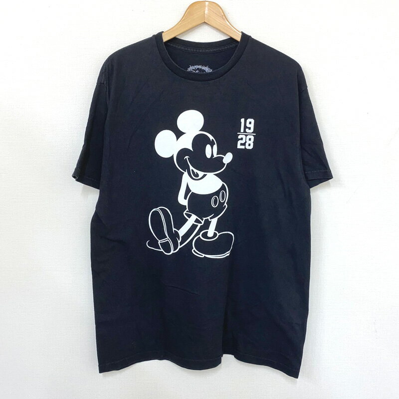 【ゆうパケット対応】ディズニー DiSNEY ミッキーマウス Mickey Mouse 半袖 Tシャツ プリント サイズ：L ブラック【古着】 古着 【中古】 中古 mellow 【あす楽対応】【古着屋mellow楽天市場店】