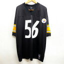 リーボック Reebok NFL ピッツバーグ・スティーラーズ Pittsburgh Steelers メッシュ フットボールジャージ 半袖 プリント サイズ：XL ブラック×イエロー×ホワイト 【古着】 古着 【中古】 中古 mellow 【あす楽対応】 【古着屋mellow楽天市場店】