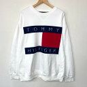 90’s トミーヒルフィガー TOMMY HILFIGER プルオーバー スウェット シャツ トレーナー ロゴ リップフラッグタグ プリント 長袖 サイズ:L ...