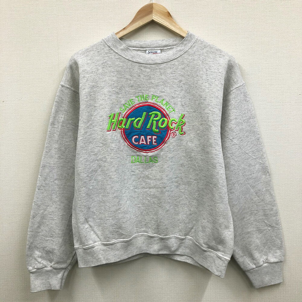 SANTEE SWEATS ハードロックカフェ Hard Rock CAFE スウェット シャツ プルオーバー トレーナー DALLAS 刺繍 長袖 サイズ：M ヘザーグレー 【古着】 古着 【中古】 中古 mellow 【あす楽対応】【古着屋mellow楽天市場店】