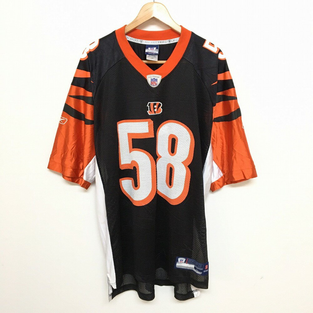 Reebok NFL "シンシナティ・ベンガルズ/Cincinnati Bengals" メッシュ フットボールジャージ 半袖 サイズ：L ブラック×オレンジ 【古着】 古着 【中古】 中古 mellow 【あす楽対応】【古着屋mellow楽天市場店】