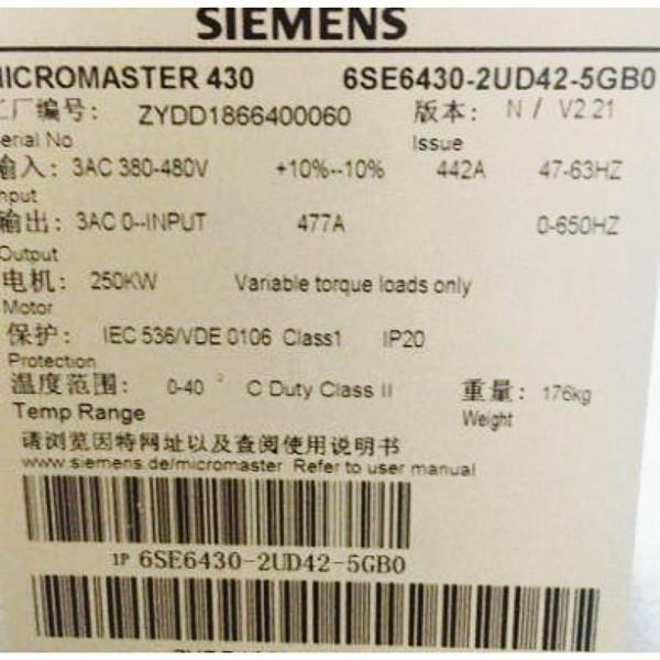 Viy Kiō zSIEMENS V[X Co[^ 6SE6430-2UD42-5GB0 MM430 480V 250KW y6ۏ؁z