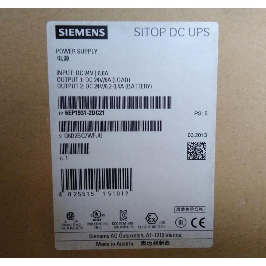 Viy Kiō zSIEMENS SITOP 6EP1931-2DC21 DC UPS MODULE 24 V/6 A UNINTERRUPTIBLE POWER SUPPLY y6ۏ؁z