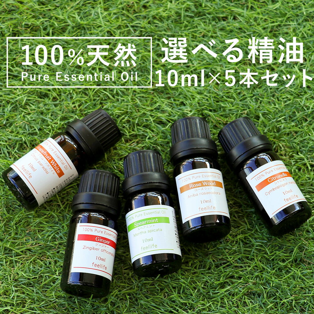 【精油 10ml×5本】精油セット セット ラベンダー ベルガモット レモングラス ティーツリー ローズ 加湿器 アロマディフューザー アロマキャンドル アロマストーン アロマ加湿器 アロマランプ リードディフューザー pb