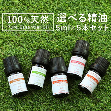 【精油 5ml×5本】精油セット セット ラベンダー ベルガモット レモングラス ティーツリー ローズ 加湿器 アロマディフューザー アロマキャンドル アロマストーン アロマ加湿器 アロマランプ リードディフューザー pb