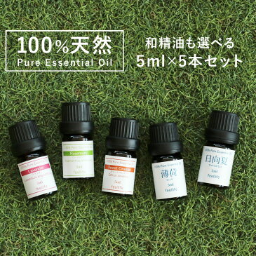 【国産】【5ml×5本】精油セット アロマオイル ラベンダー 精油 セット レモングラス ベルガモット アロマディフューザー アロマ エッセンシャルオイル ローズ ヒノキ ローズマリー 使い方 pb