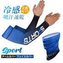 【GW応援15%off】アームカバー フェイスカバー 2点セット ネックガード 冷感 スポーツ UV 腕カバー メンズ UVカット 敏感肌 顔 首 日よけ 滑り...
