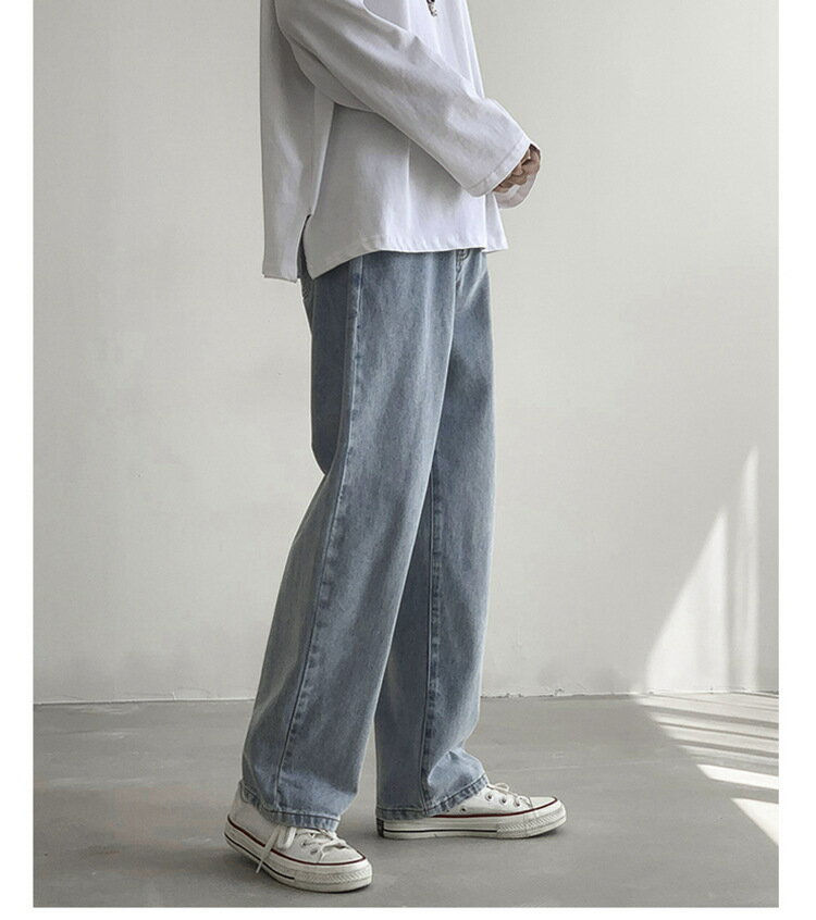 【マラソン12%OFF】ストレートパンツ メンズ デニム 夏 ゆったり ストレート おしゃれ Gパン ストレートジーンズ リラックス ジーパン ロング丈 ロングパンツ カジュアル メンズ ボトムス ワイドデニム 無地 長ズボン 大きいサイズ 春 夏 メンズファッション プレゼント