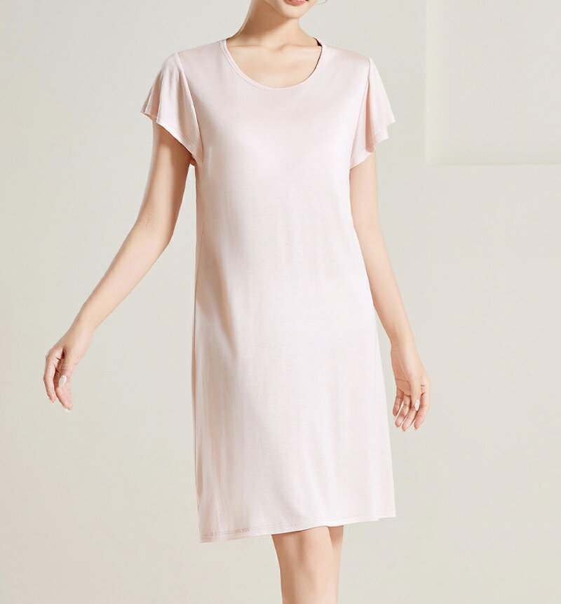 【全品12%OFF】シルク ルームウェア レディース ワンピース 6A シルク100 半袖 カップ付き クルーネック 寝間着 涼しい ナイトウエア 接触冷感 大きいサイズ カジュアル 無地 ひんやり 春夏 母の日 プレゼント ギフト 部屋着 かわいい 美肌 保湿 敏感肌