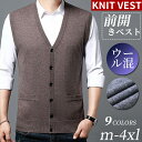 【5/16まで12%off】Vネック ニットベスト メンズ 前開き ボタン あったか ゴルフウェア ジレ 重ね着 ビジネス 防寒着 ウォッシャブル ノースリーブ...