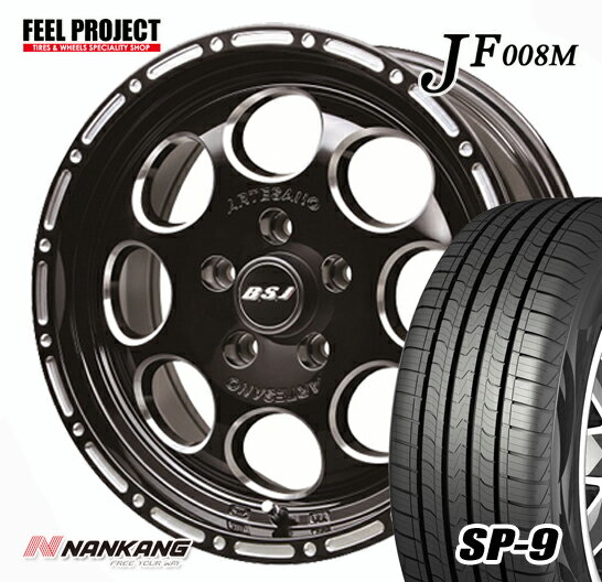 【タイヤ交換可能】JF008M ブラッククリア ＆ NANKANG SP-9 215/70-16 215/70R16 4本セット