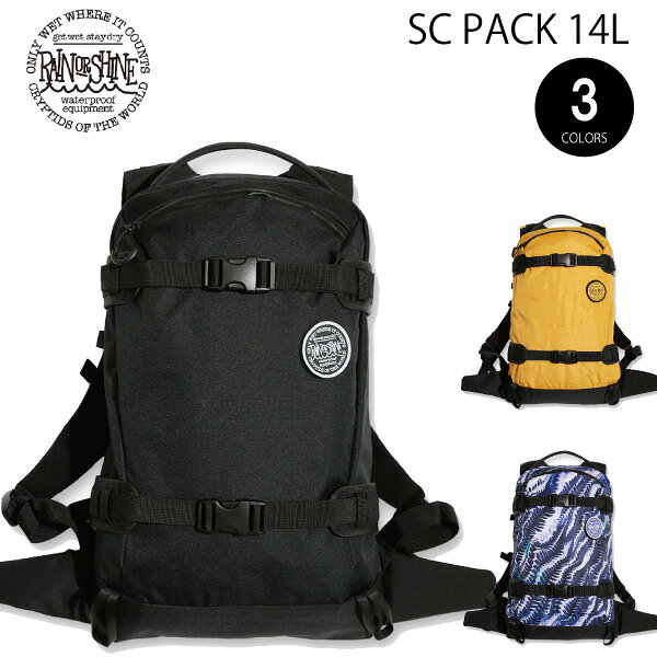 ■26-27 RAIN OR SHINE SC PACK 14L ゲレンデクルーズからサイドカントリーまで、必要な装備をコンパクトに。 SC PACK 14Lは、ゲレンデクルージングをベースに、サイドカントリーまで対応できるコンパクトなスノーボードバックパックです。容量は約14L。ライディングの邪魔になりにくい薄型サイズに、プローブやスコップ、スペアゴーグル、ウォーターボトルなど、その日に必要な装備を効率よく収納できます。 CRUISE PACK 11Lとの大きな違いは、スノーボードキャリーシステムを備えていること。短時間のハイクアップやサイドカントリーへのアクセスでは、ボードをバックパックへ固定して両手を空けることができます。 メインコンパートメントにはプローブとスコップを整理して収納できる専用スリーブを配置。バッグ上部にはスペアゴーグルや小物を入れやすいファスナーポケットを備えています。ピッケルやトレッキングポール用のループも装備し、コンパクトながら雪山で必要になる装備をまとめやすい構成です。 ショルダーハーネスには硬さの異なるクッション材を使用した立体構造を採用し、身体へのフィット性を高めています。チェストベルトは取り外し可能で、別売りのCHEST RIGにも対応しています。 26-27モデルはBLACK、MUSTARD、HISHAM ARTの3カラー。Polyester 600D × 900D PUとNylon Cordura® 500PUを組み合わせ、YKK AquaGuard®やDura Flex UTXなど、雪山で繰り返し使用することを考えた素材とパーツで構成されています。 ■主な機能 14L SIDE COUNTRY DESIGN ゲレンデクルーズからサイドカントリーまで使いやすい約14L容量。必要な装備を持ちながら、ライディングへの影響を抑えやすいサイズです。 SNOWBOARD CARRY SYSTEM スノーボードをバックパックへ固定できるキャリーシステム。ハイクアップ時に両手を空けられます。 PROBE & SHOVEL SLEEVES メインコンパートメントにプローブとスコップを整理して収納できる専用スリーブを配置。 TOP ZIP POCKET バッグ上部に小物やスペアゴーグルを収納できるファスナーポケットを備えています。 3D SHOULDER HARNESS 硬さの異なるクッション材を組み合わせた立体ショルダーハーネス。身体へのフィット感を高めます。 ICE AXE / TREKKING POLE LOOPS ピッケルやトレッキングポールを固定できるループを装備しています。 REMOVABLE CHEST STRAP チェストベルトは取り外し可能。用途に合わせて調整できます。 CHEST RIG COMPATIBLE 別売りのRAIN OR SHINE CHEST RIGを装着可能です。 ACTION CAMERA COMPATIBLE ショルダーハーネスにはGoProなどの自撮り棒を固定できるベルクロ脱着式ベルトを備えています。 YKK AQUAGUARD® 雪や水の侵入を抑えるYKK AquaGuard®ファスナーを採用しています。 CORDURA® MATERIAL 耐久性を考慮したNylon Cordura® 500PUを使用しています。 ■SPEC MODEL：SC PACK 14L YEAR：2026-2027 CAPACITY：約14L COLOR：BLACK / MUSTARD / HISHAM ART SIZE：H510 × W350 × D100mm MATERIAL：Polyester 600D × 900D PU (RERET) / Nylon Cordura® 500PU PARTS：Dura Flex UTX / YKK AquaGuard® / NATULON® (Coils) PRICE：29,700円（税込） ※モニターの発色により実際の商品と色味が異なる場合があります。■RAIN OR SHINE（レインオアシャイン） RAIN OR SHINEは、スノーボーディングを中心とした山での実用性を考え、バックパックやバッグ、アクセサリーを展開する日本のブランドです。滑走中の動きやすさ、必要な装備へのアクセス、耐久性を重視し、ゲレンデクルージングからサイドカントリー、バックカントリーまで用途に合わせたプロダクトを展開しています。 ■26-27 RAIN OR SHINE SC PACK 14L ■26-27 RAIN OR SHINE SC PACK 14L ゲレンデクルーズからサイドカントリーまで、必要な装備をコンパクトに。 SC PACK 14Lは、ゲレンデクルージングをベースに、サイドカントリーまで対応できるコンパクトなスノーボードバックパックです。容量は約14L。ライディングの邪魔になりにくい薄型サイズに、プローブやスコップ、スペアゴーグル、ウォーターボトルなど、その日に必要な装備を効率よく収納できます。 CRUISE PACK 11Lとの大きな違いは、スノーボードキャリーシステムを備えていること。短時間のハイクアップやサイドカントリーへのアクセスでは、ボードをバックパックへ固定して両手を空けることができます。 メインコンパートメントにはプローブとスコップを整理して収納できる専用スリーブを配置。バッグ上部にはスペアゴーグルや小物を入れやすいファスナーポケットを備えています。ピッケルやトレッキングポール用のループも装備し、コンパクトながら雪山で必要になる装備をまとめやすい構成です。 ショルダーハーネスには硬さの異なるクッション材を使用した立体構造を採用し、身体へのフィット性を高めています。チェストベルトは取り外し可能で、別売りのCHEST RIGにも対応。ショルダーハーネスにはGoProなどの自撮り棒を固定できるベルクロ式ベルトも備えています。 26-27モデルはBLACK、MUSTARD、HISHAM ARTの3カラー。Polyester 600D × 900D PUとNylon Cordura® 500PUを組み合わせ、YKK AquaGuard®やDura Flex UTXなど、雪山で繰り返し使用することを考えた素材とパーツで構成されています。 ■主な機能 14L SIDE COUNTRY DESIGN ゲレンデクルーズからサイドカントリーまで使いやすい約14L容量。必要な装備を持ちながら、ライディングへの影響を抑えやすいコンパクトなサイズです。 SNOWBOARD CARRY SYSTEM スノーボードをバックパックへ固定できるキャリーシステムを装備。ハイクアップやサイドカントリーへのアクセス時に両手を空けられます。 PROBE & SHOVEL SLEEVES メインコンパートメントにプローブとスコップを分けて収納できる専用スリーブを配置。雪山装備を整理して持ち運べます。 TOP ZIP POCKET バッグ上部に小物やスペアゴーグルなどを収納しやすいファスナーポケットを配置。頻繁に使うアイテムへのアクセス性を高めています。 3D SHOULDER HARNESS 硬さの異なるクッション材を組み合わせた立体ショルダーハーネス。身体へフィットしやすく、滑走時のパックの動きを抑えます。 ICE AXE / TREKKING POLE LOOPS ピッケルやトレッキングポールを固定できるループを装備。バックパック下部両サイドにもアックスホルダーを備えています。 REMOVABLE CHEST STRAP チェストベルトは取り外し可能。ライディングスタイルや用途に合わせた調整ができます。 CHEST RIG COMPATIBLE 別売りのRAIN OR SHINE CHEST RIGを装着可能。フロント側の収納を追加できます。 ACTION CAMERA COMPATIBLE ショルダーハーネスにはGoProなどの自撮り棒を固定できるベルクロ脱着式ベルトを装備しています。 YKK AQUAGUARD® ファスナーテープ表面にポリウレタンフィルムをラミネートしたYKK AquaGuard®を採用。雪や水の侵入を抑えます。 CORDURA® MATERIAL 耐久性を考慮したNylon Cordura® 500PUを使用。雪山での継続的な使用を想定した素材構成です。 ■SPEC MODEL：SC PACK 14L YEAR：2026-2027 CAPACITY：約14L COLOR：BLACK / MUSTARD / HISHAM ART SIZE：H510 × W350 × D100mm MATERIAL：Polyester 600D × 900D PU (RERET) / Nylon Cordura® 500PU PARTS：Dura Flex UTX / YKK AquaGuard® / NATULON® (Coils) PRICE：29,700円（税込） ※モニターの発色により実際の商品と色味が異なる場合があります。