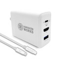 HAMAKEN WORKS(ハマケンワークス)HDMI出力対応 65W 3in1 PD充電器 ホワイト [3ポート /USB Power Delivery対応/Smart IC対応/GaN(窒化ガリウム) 採用 HWUA-P65CH-W(2)