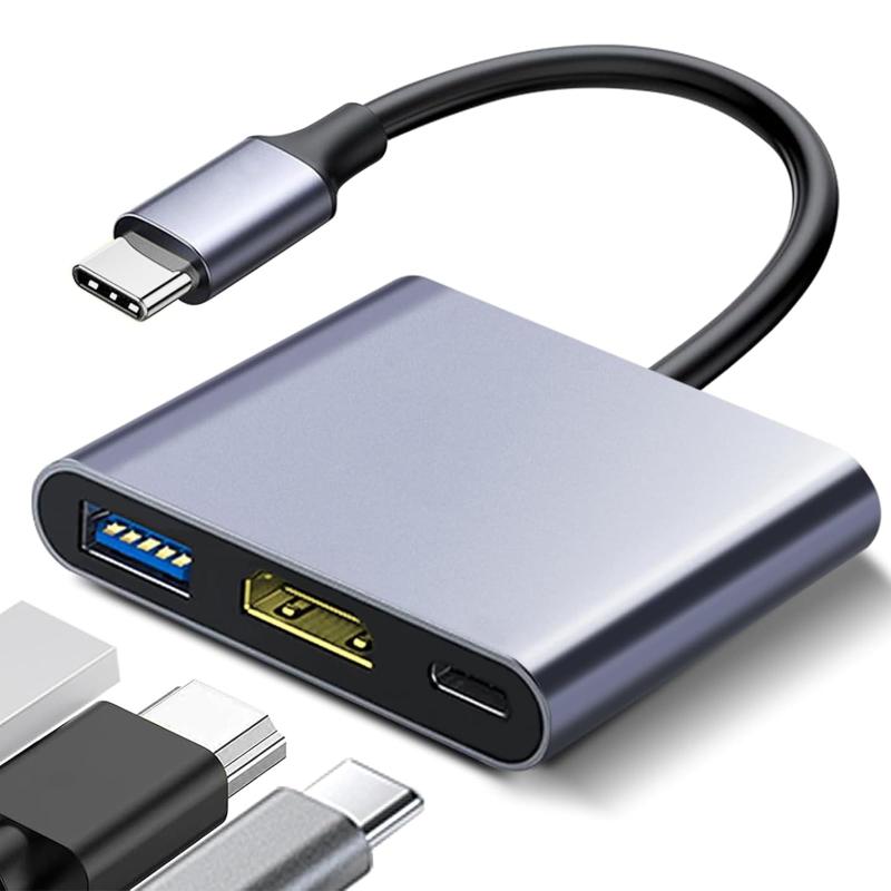 Hovvaa USB C to HDMI 変換アダプタ 4K 解像度 hdmiポート+USB 3.0ポート+タイプC 100W PD充電ポート 3in1 タイプ c デジタルAVマルチポートアダプター i-Phone 15/iPad Pro/xperia
