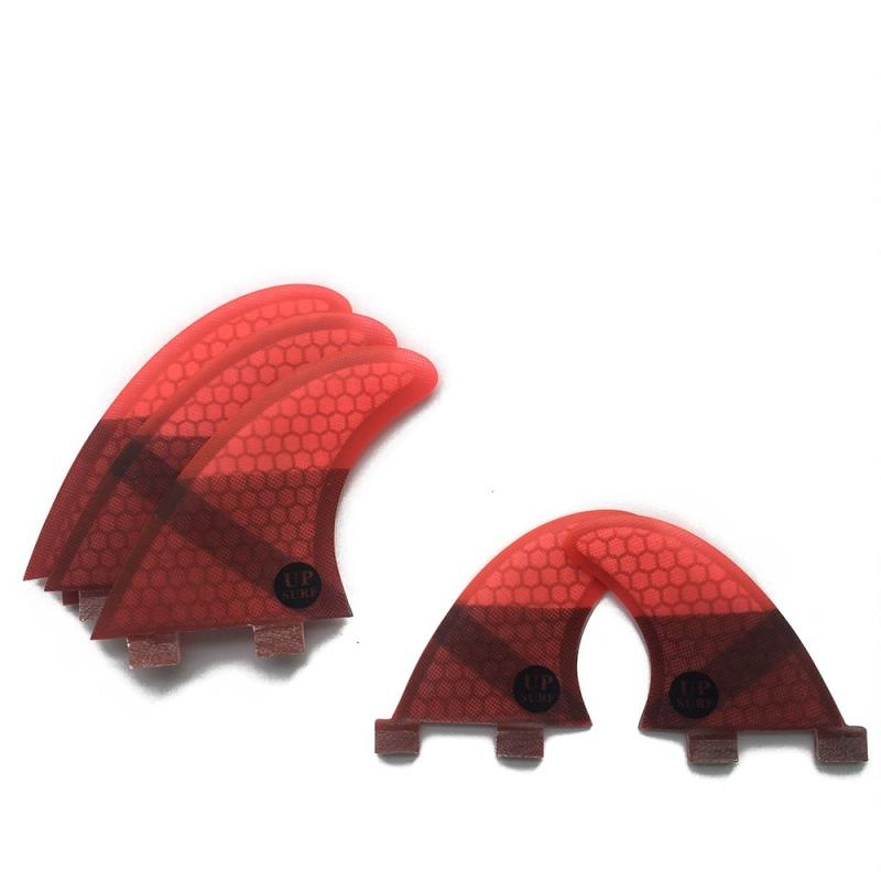 UPSURF サーフボードフィン Double Tabs G5+GLサイズ 5枚セット サーフィンsurfboard fins (レッド)