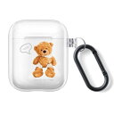 Airpods Airpods pro ケース TPU テディベア くま クリア デザイン 韓国 エアーポッズ プロ カバー かわいい カップル お揃い イヤホンケース カラビナ フック 第一 第二 第三