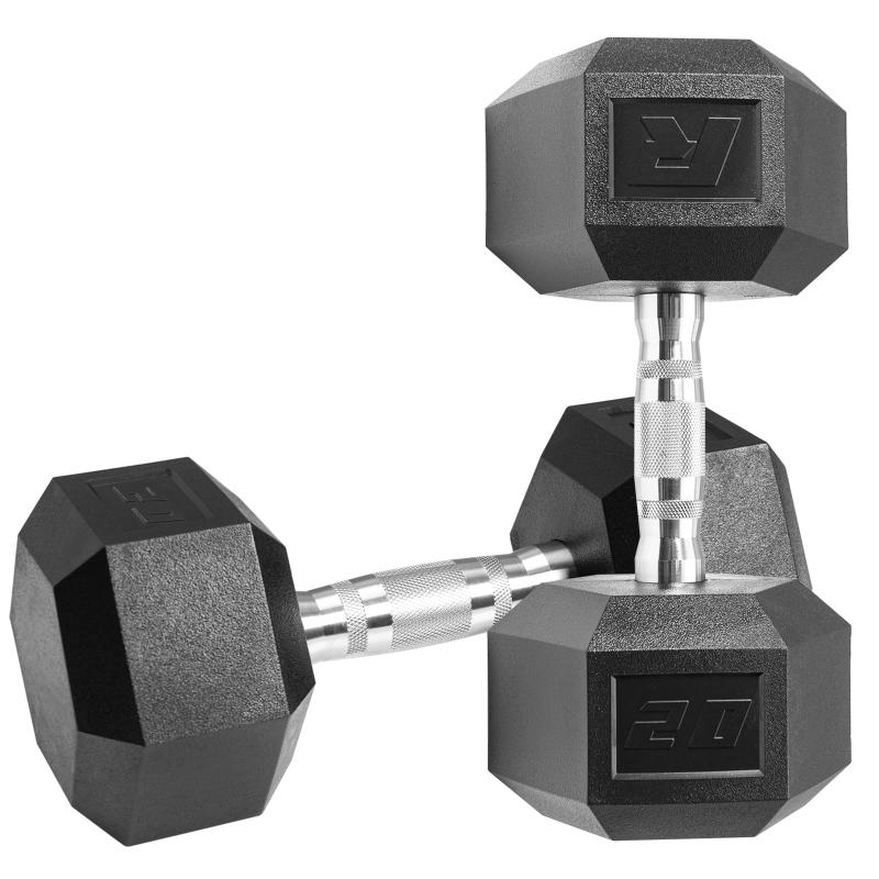 RITFIT PVC製 六角型ダンベル5kg/10kg/15kg/20kg/25kg 筋トレ 家庭用ダンベル 鉄アレイ ヘックスダンベル 無臭素材 静音 ホームジム 全身トレーニング 二の腕トレーニング