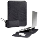 TOWOOZ 3in1 ノートパソコンスリーブ pcスタンドとマウスパッド付き MacBook Air ケース 13-13.6 インチとMacbook Pro 13~13.3 インチに対応 薄型 合成革パソコンスリーブ ノートPCインナーバッグ 耐衝撃(2)