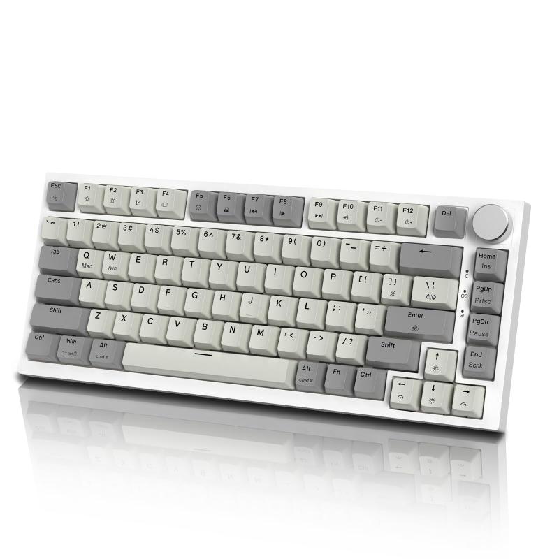 ATTACK SHARK K85 75％ゲーミングキーボード メカニカルキーボード 磁気スイッチ ガスケットマウント ホットスワップ対応 アンチゴーストPBTキーキャップ ホットスワップ TKL 82キー ノブ付き 有