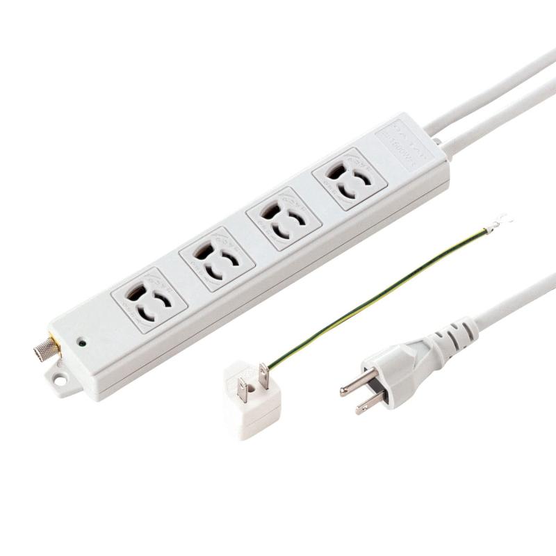 サンワサプライ 抜け止めタップ(3P・4個口)