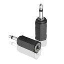 サムコス 2個入 3.5mm ステレオ モノラル 変換プラグ ミニプラグ ステレオミニプラグ(メス)-3.5mm モノラルミニプラグ(オス) 変換 プラグ オスメス 変換アダプタコネクタ テープレコーダーなど(2)