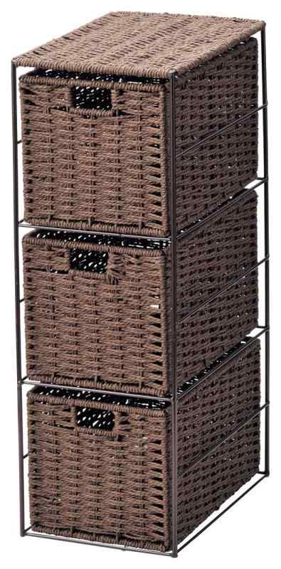 ちどり産業(Tidorisangyou) CD・DVDラック ブラウン 16.5X24.5XH48cm ペーパー収納ケース CH-525DBR