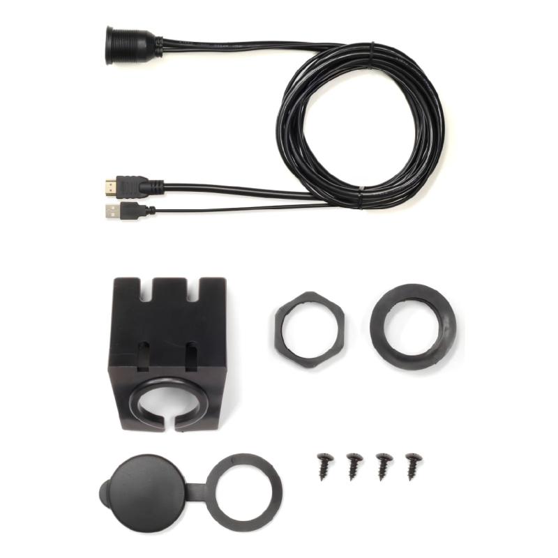 ビートソニック USB/HDMI延長ケーブル USB9 : 丸穴埋め込みタイプ 車用設置キット 1.9m ハイスピード HDMI 4K対応 USB2.0充電 データ転送