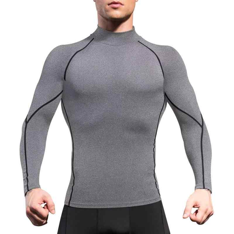 [SCHEKNTS] スポーツインナー メンズ ハイネック 長袖 コンプレッショントップス アンダーシャツ トレーニングウェア