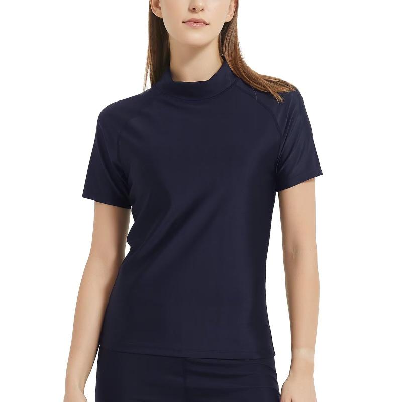 [Nesseo] ラッシュガード 半袖 レディース 水着 スイムウェア 水陸両用 スイム シャツ 紫外線対策 日焼け予防 ハイネック 速乾 プール 海 サーフィン