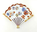 林九郎窯 古伊万里 様式 赤濃鳳凰 扇皿 24.5cm 19.7cm 皿 扇 波佐見焼 有田 豪華 OLDIMARI 金彩 金蘭手 金 gold プレゼント 海外へのお土産 正月 迎春 母の日 祝いの席