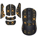 Keychron M3 用 マウスグリップ テープ 【NOUKAJU】 Keychron M3 ゲーミングマウス 用 滑り止めグリップテープ 極薄 優れる吸水性 アンチスリップ テープ ゲーミングマウス用 (ブラックゴールド)