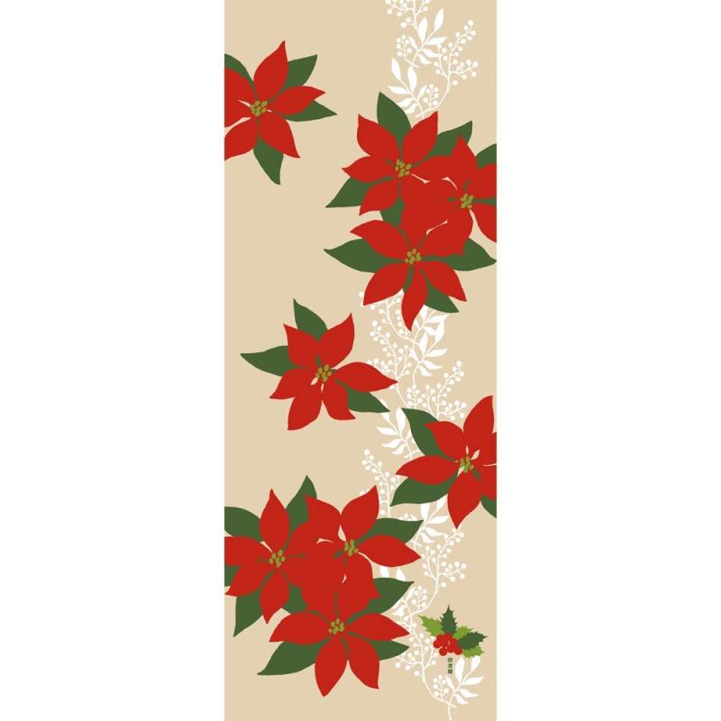 濱文様 絵てぬぐい ポインセチア